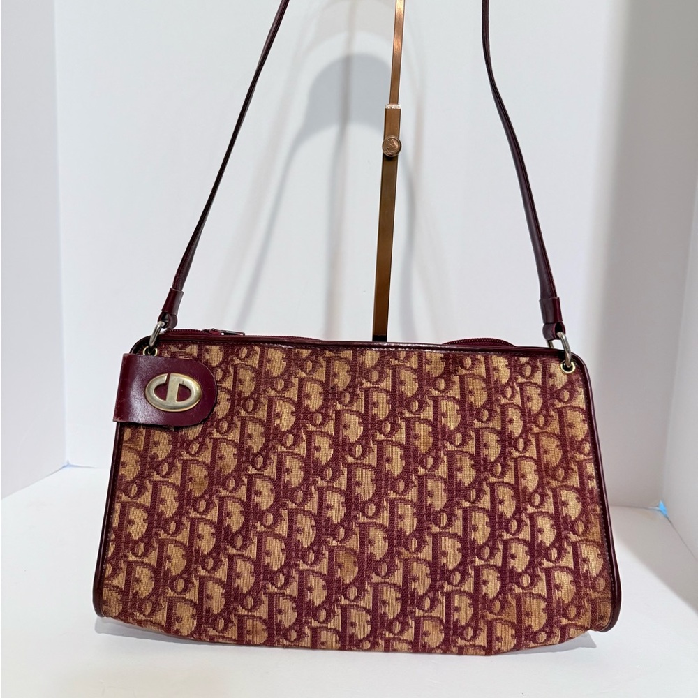 Dior Brown and Cream Monogram Shoulder Bag
